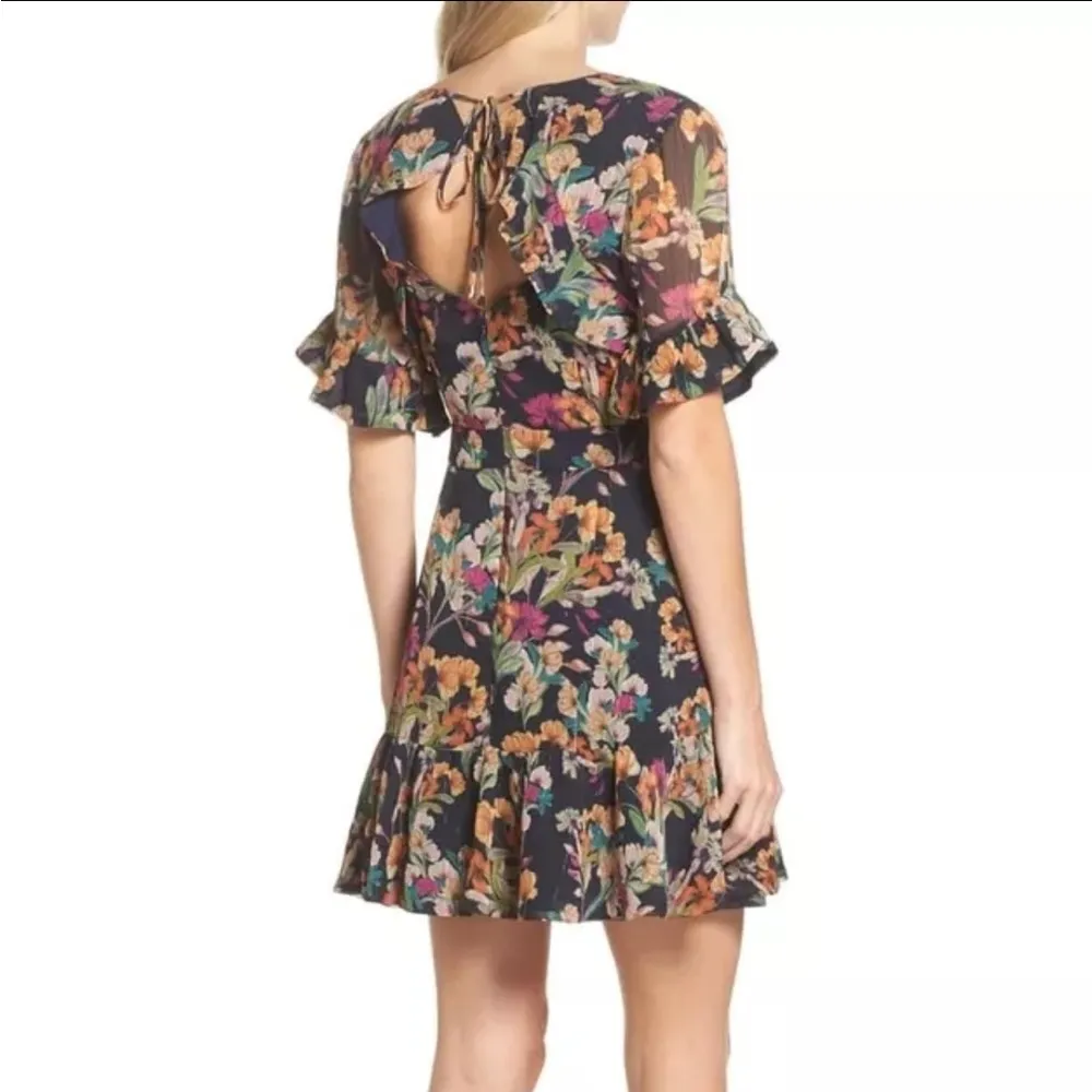 Adelyn Rae Penelope Ruffle Dress in Navy Floral XS - Image 2
