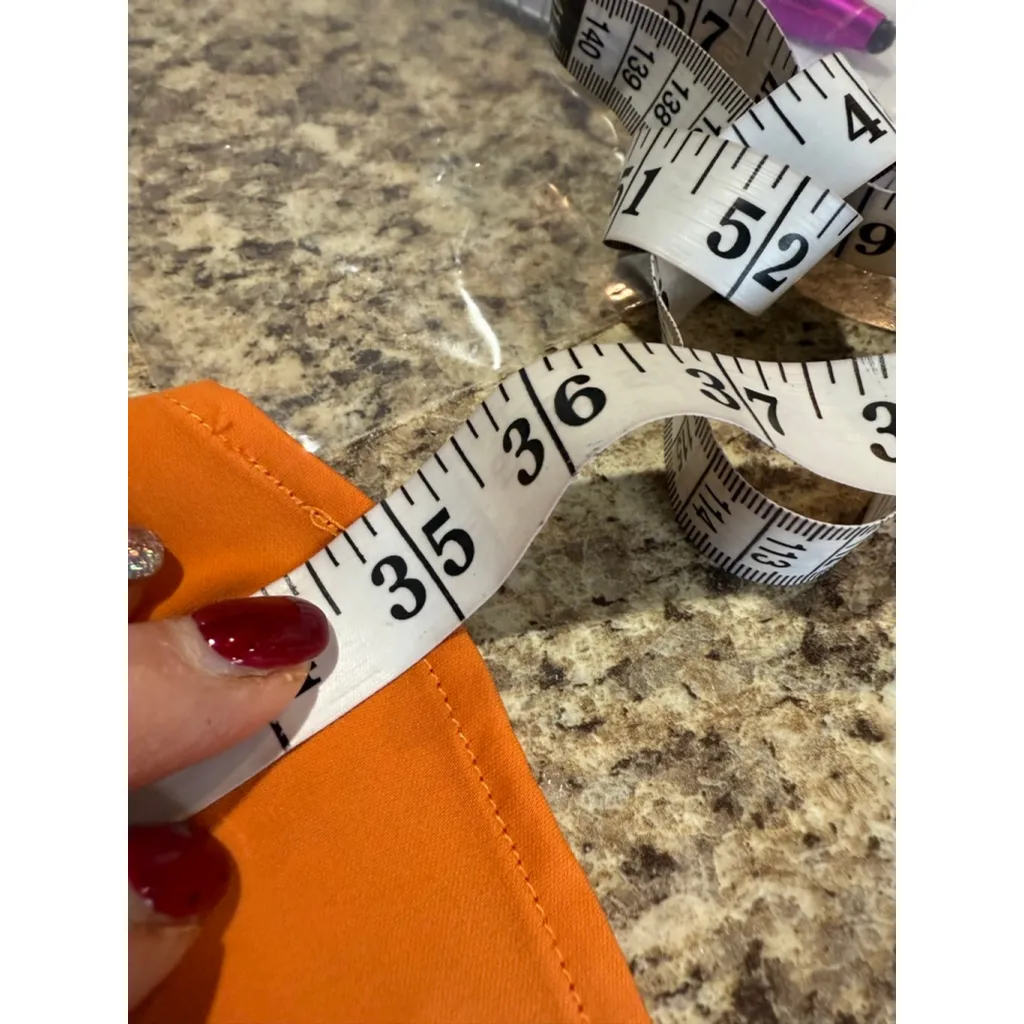 Women's H&M Orange Long Sleeve Mock Neck Ruched Mini Dress S - Image 6