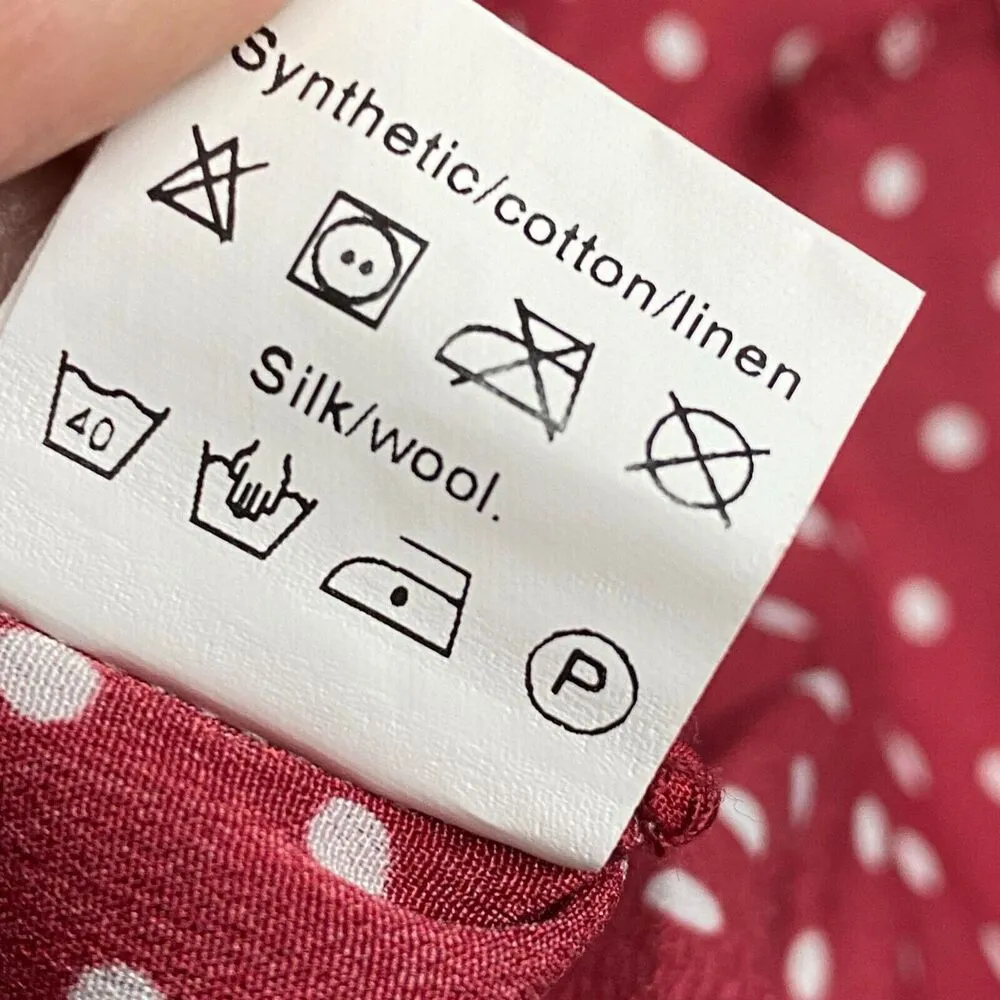 Exlura Midi Skirt High Waist Swing Pleated Red Polka Dot Women's Sz 2XL - Image 5