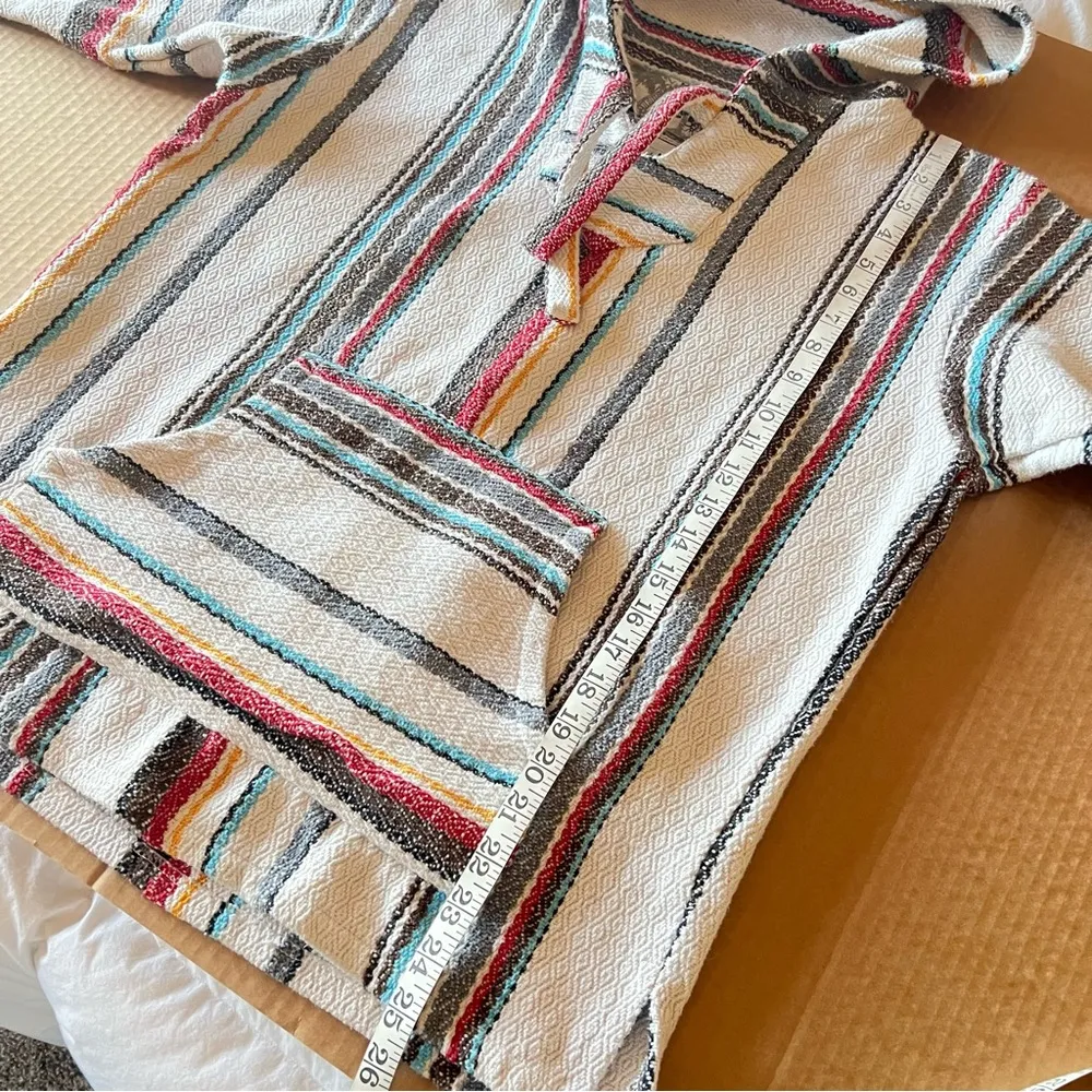 The Original Señor Lopez PALM BEACH OLAS hooded baja pullover, women’s size M Size M - Image 4