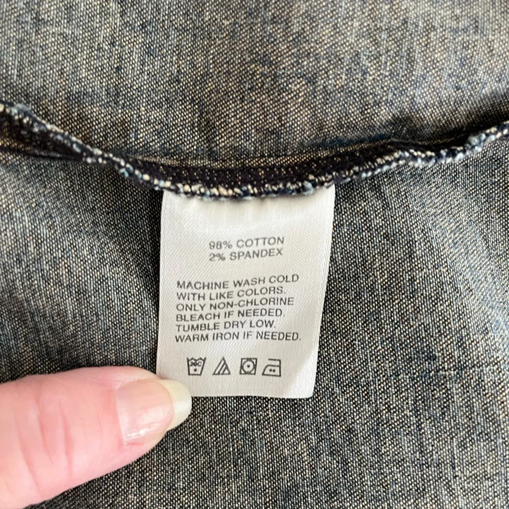 Halogen  Denim Trench Coat Sz M - Image 6