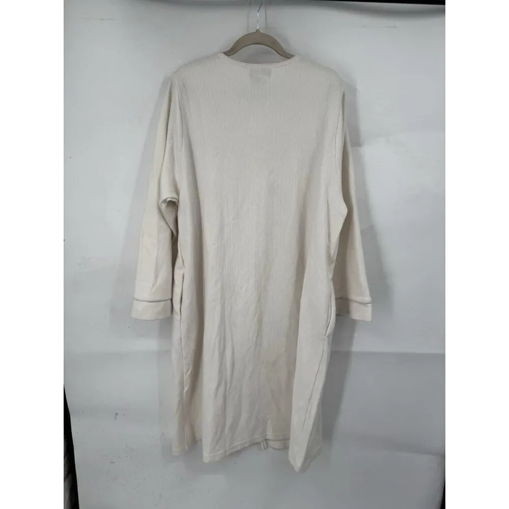 VTG Miss Elaine Floral Night‎ Zip Front Midi Sleep Pajama Mumu Granny Coastal Size L - Image 2