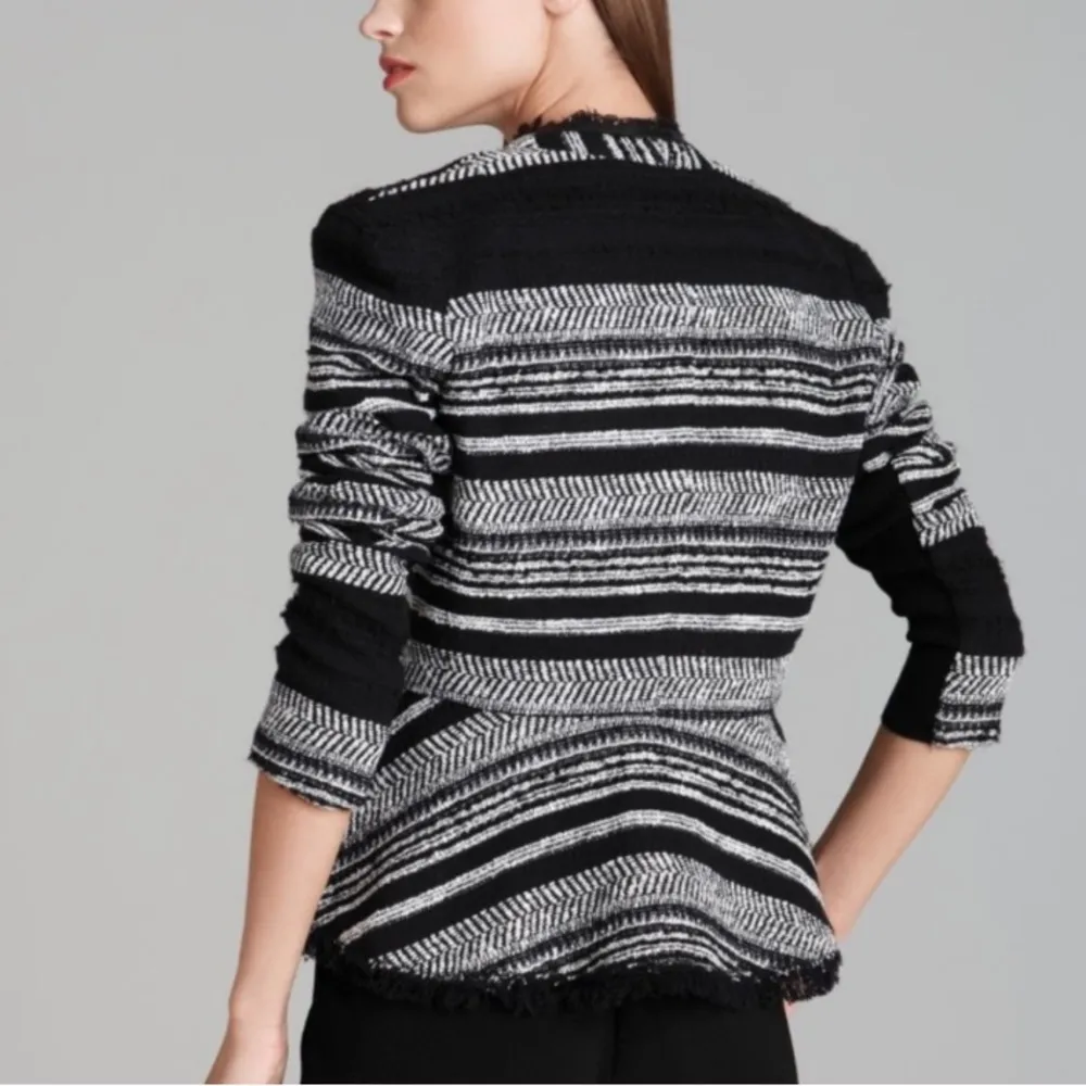 Rebecca Taylor Stripe black and white Tweed jacket size 0 - Image 36