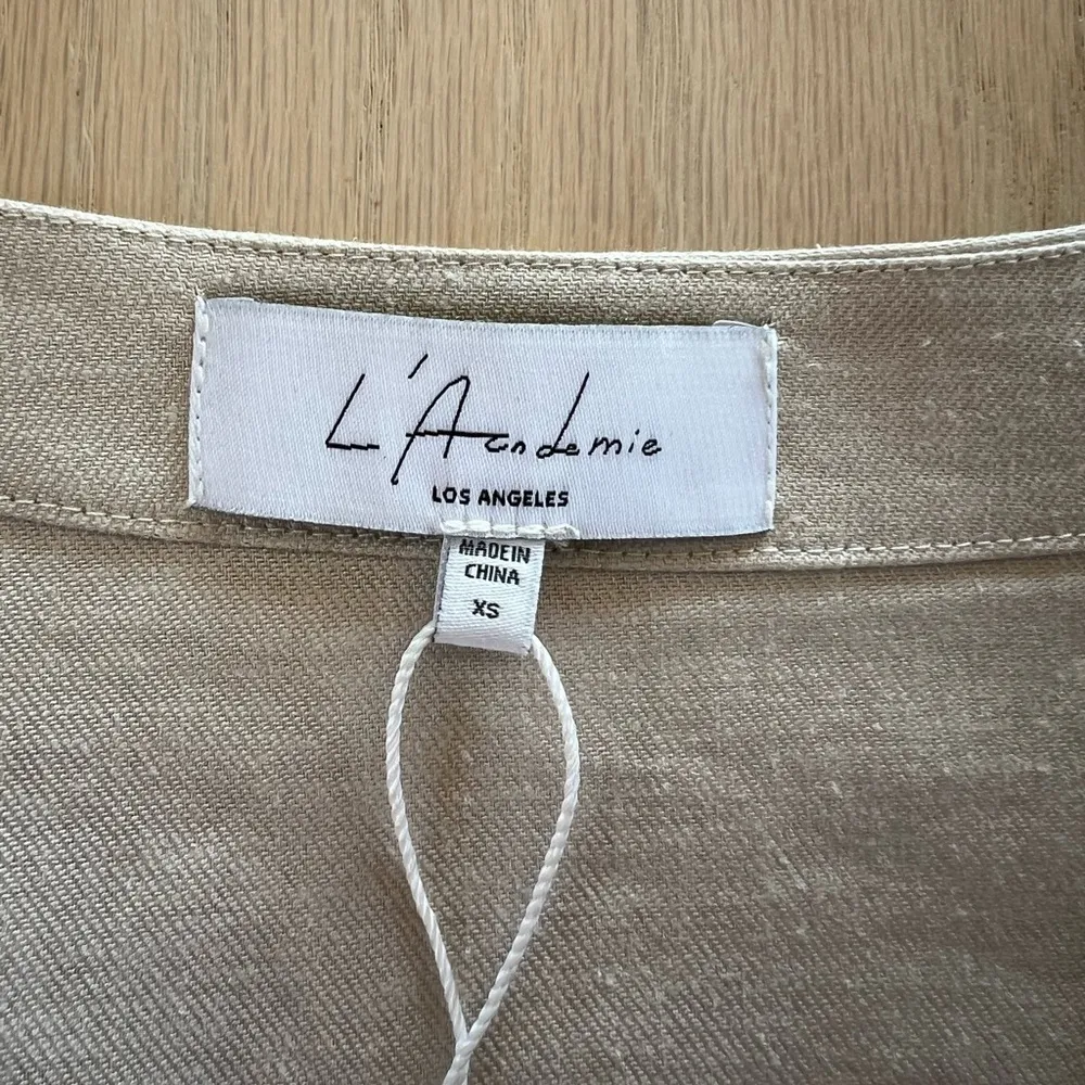 L'Academie The Lorene Blouse Oatmeal Cream Long Sleeve Tunic Blouse Size XS NWT - Image 5