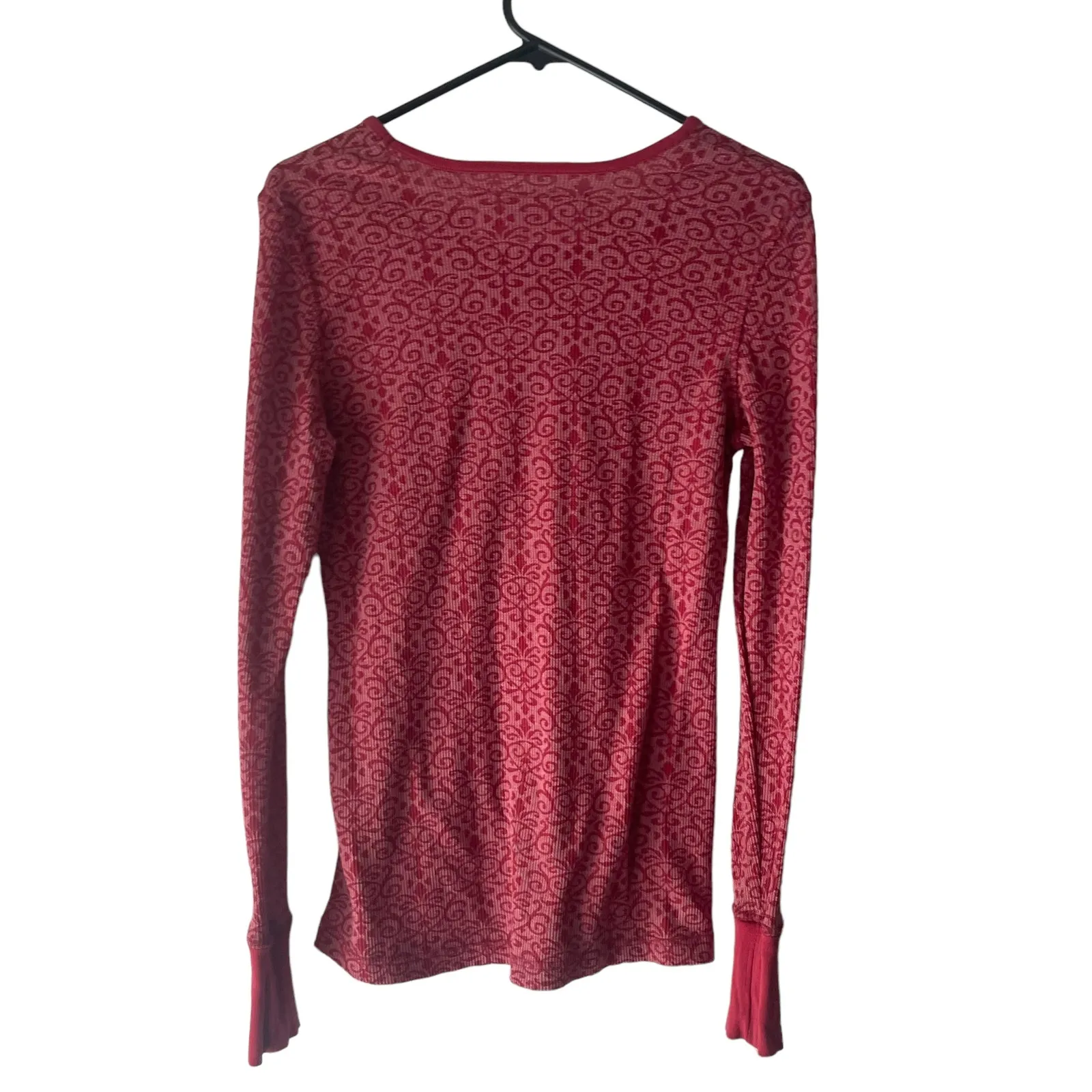 Aventura Women's‎ Size Medium Red Fair Isle Thermal Long Sleeve Shirt - Image 7