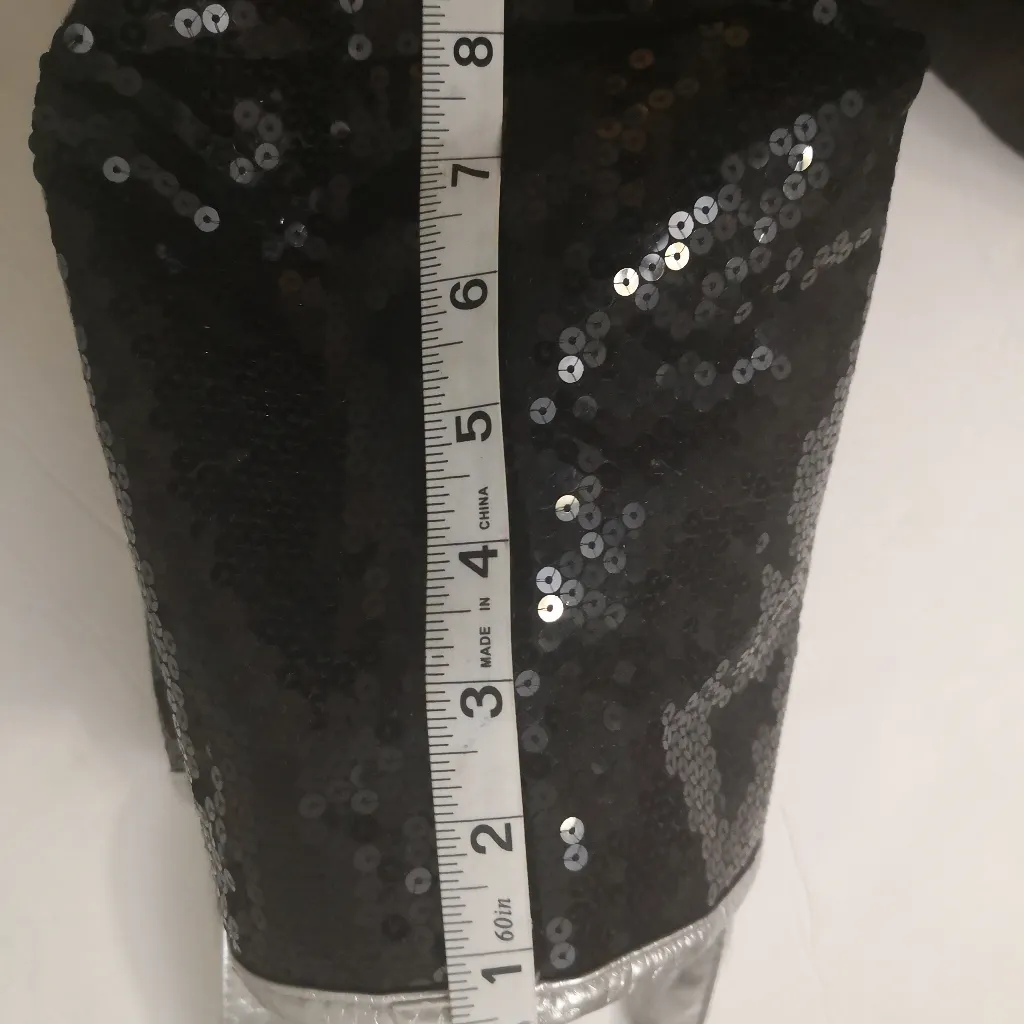 Kitson Los Angeles Black/Silver Sequin Bag 2000s. Simple Life Metallic Party Lux Black - Image 7