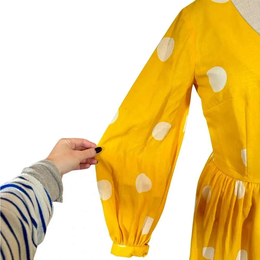 Vintage Tori Richard Honolulu for I. Magnin Polka Dot Long Sleeve Maxi Dress - Image 3