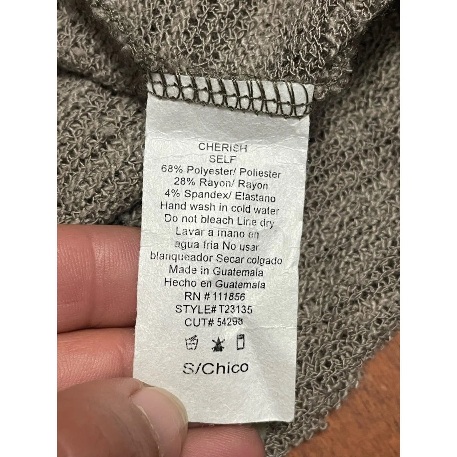 Cherish Long Sleeve Sweater Pullover Marled Design V Neck Boxy Knit Brown Small - Image 8