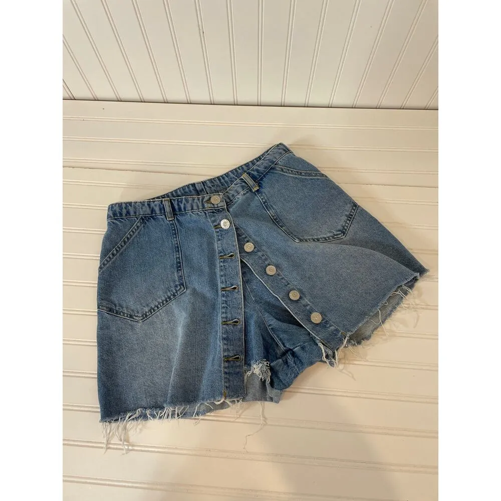 ASOS & URBAN OUTFITTERS Pink Cut Out Crop Top and Button Jean Skort Bundle Sz 10 - Image 7