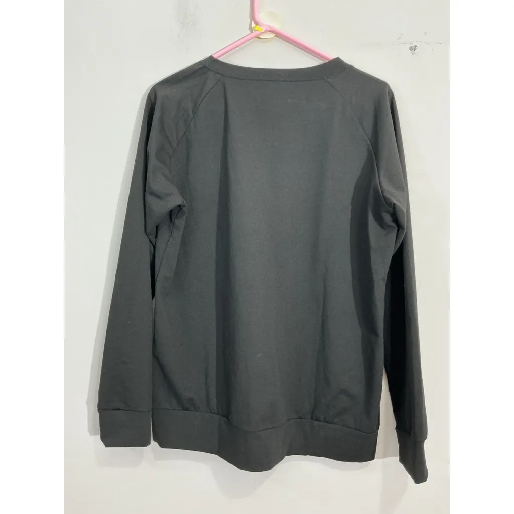 womans large black halloween Theme Pullover Sweatshirt - Image 2