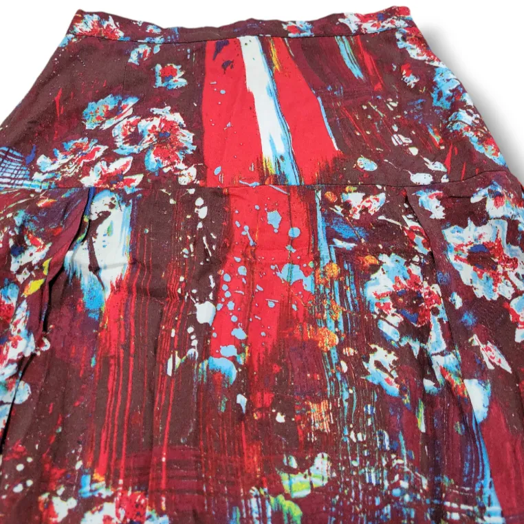 Grey Antics Skirt Size 4 26" Waist Peasant Skirt Pleated Skirt Midi Skirt Floral - Image 4