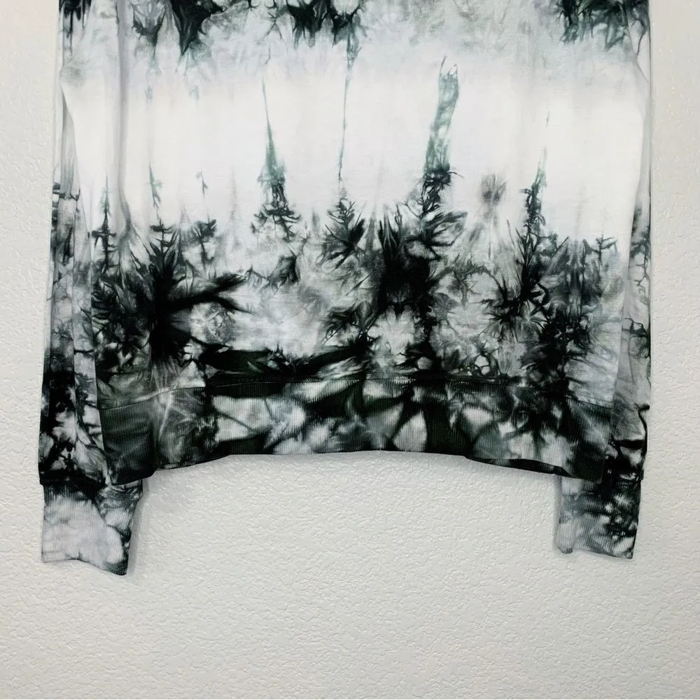 Earth Tie Dye Oversized Crewneck Long Sleeves Pullover Sweatshirt Green Size M - Image 4