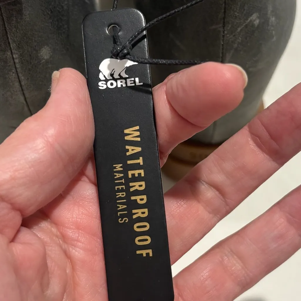 Sorel Womens JOAN OF ARCTIC III Wedge Chelsea Boots Charcoal Leather Ankle Boots - Image 8