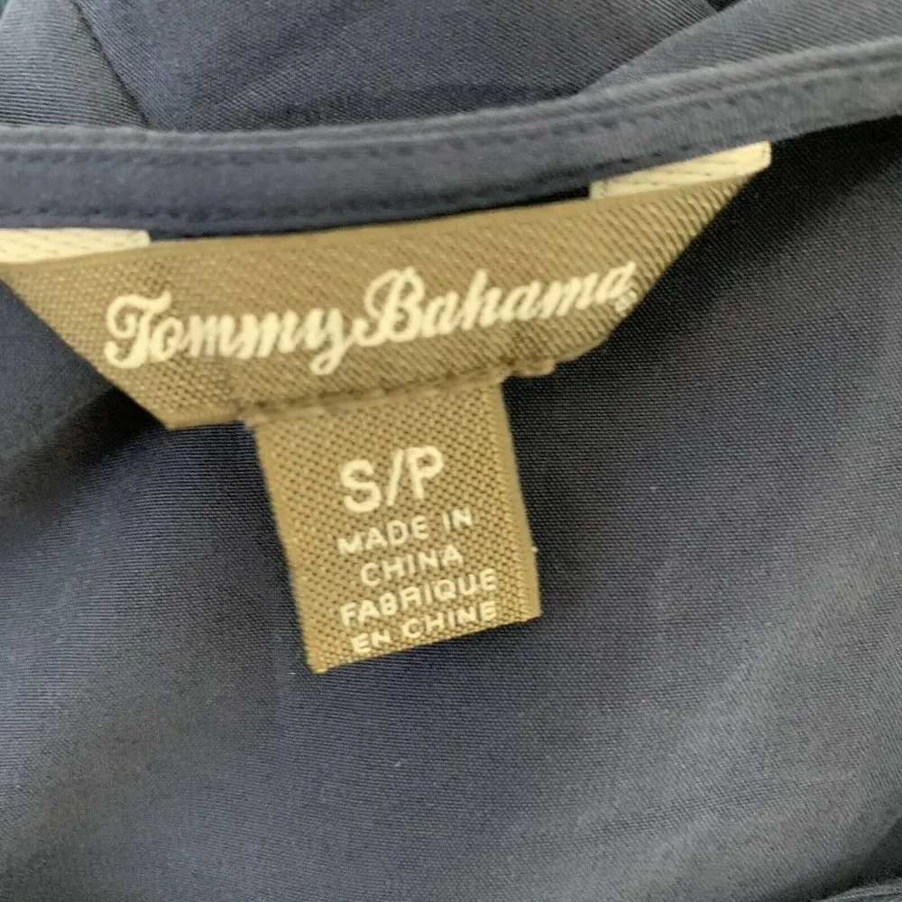 Tommy Bahama  Blue Solid Sleeveless Blouse - Image 4