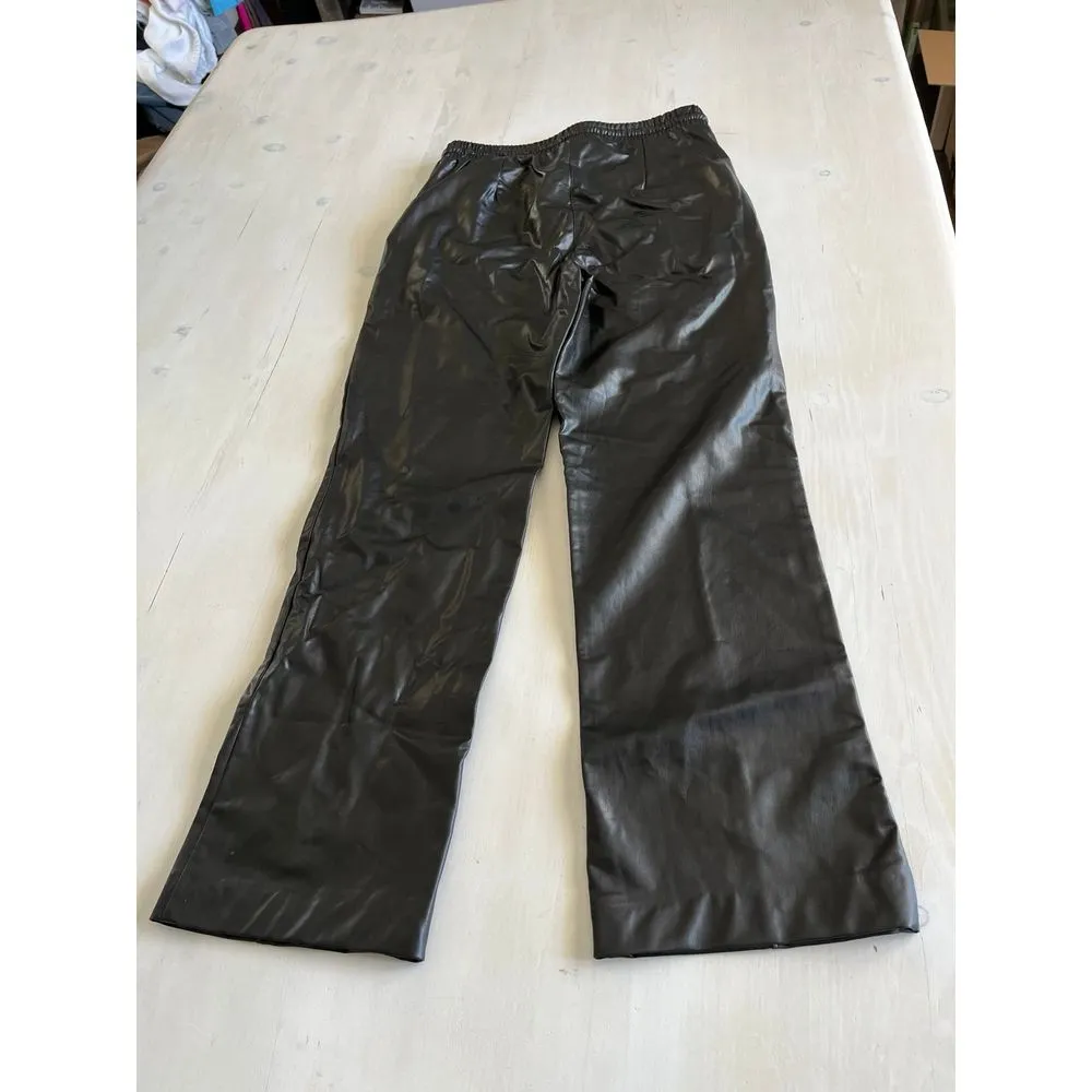 New! Deluc vegan black leather pants size small‎ - Image 2