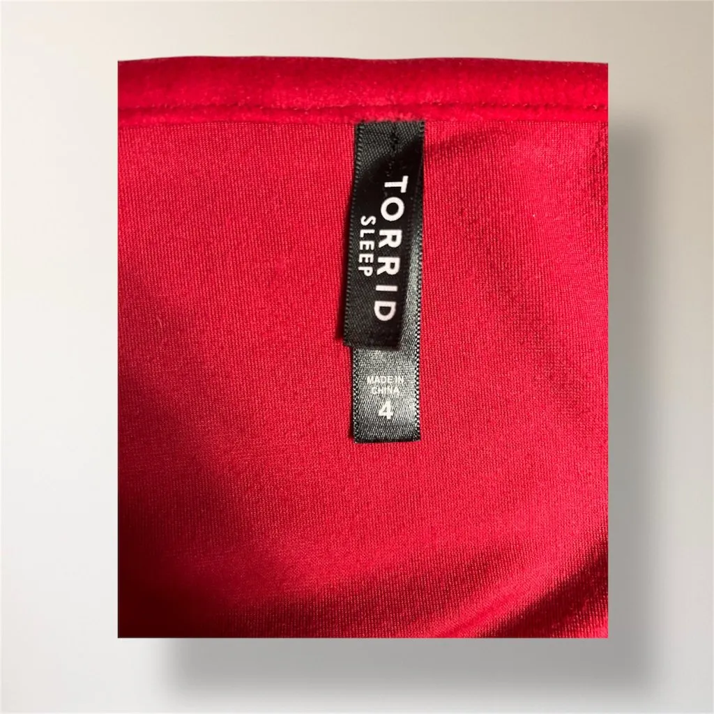 Torrid 4X‎ Red Velvet Camisole Tank Top Soft Lounge Sleepwear Cozy Holiday Top - Image 5