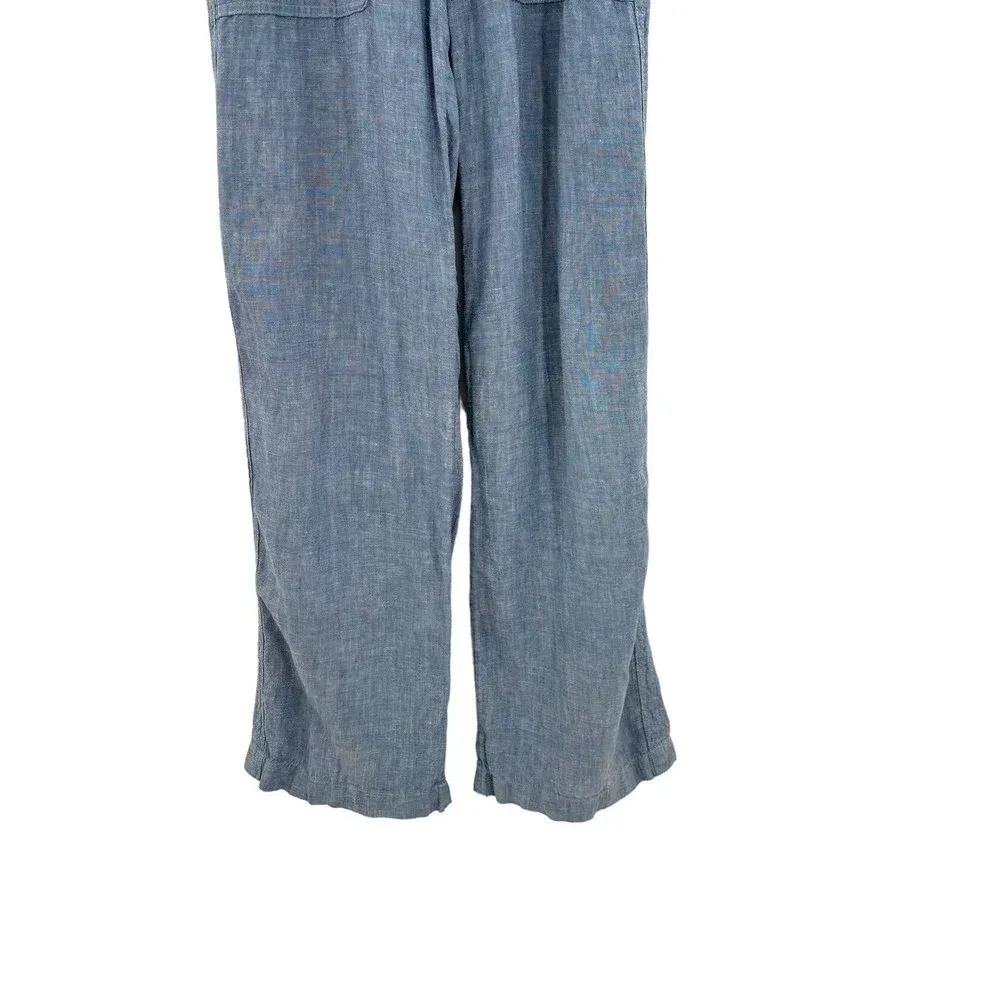 Athleta Cabo Linen‎ Wide Leg Pant Chambray Blue Size 0 - Image 6