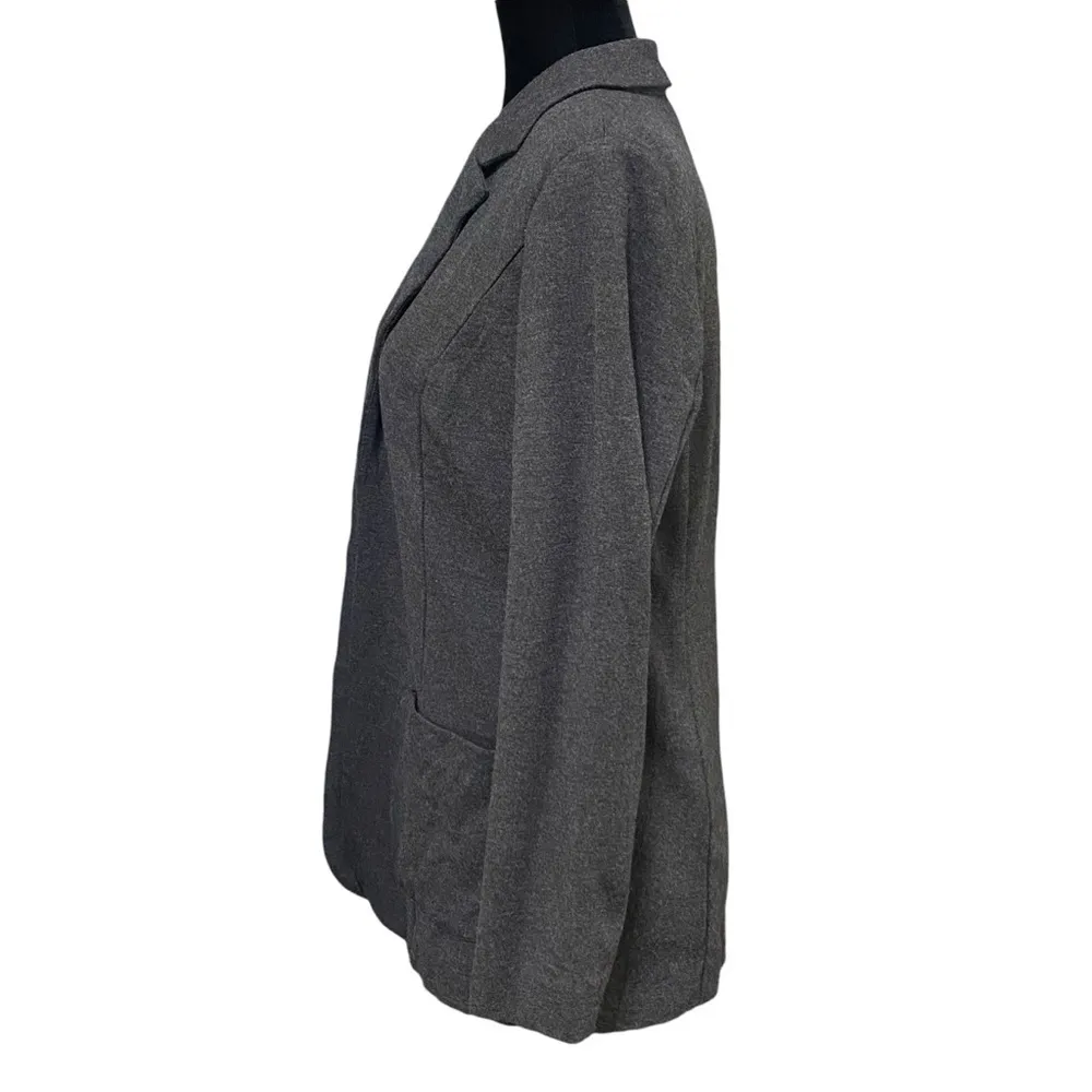 J Jill Gray Ponte Knit Blazer Open Front Cardigan Jacket Petite XS Workwear Size undefined - Image 3