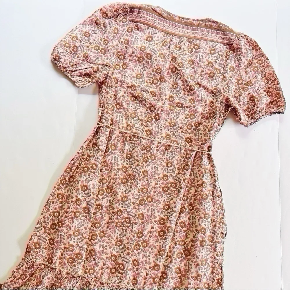 NEW Faherty Orinda Floral Print Organic Cotton Maxi Dress Earth Block Print - Image 6