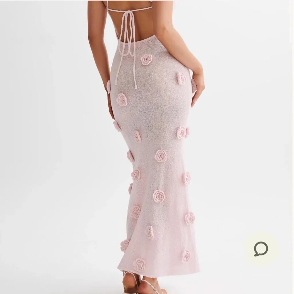 Meshki - Suki Knit Maxi Dress With Flowers - Image 2