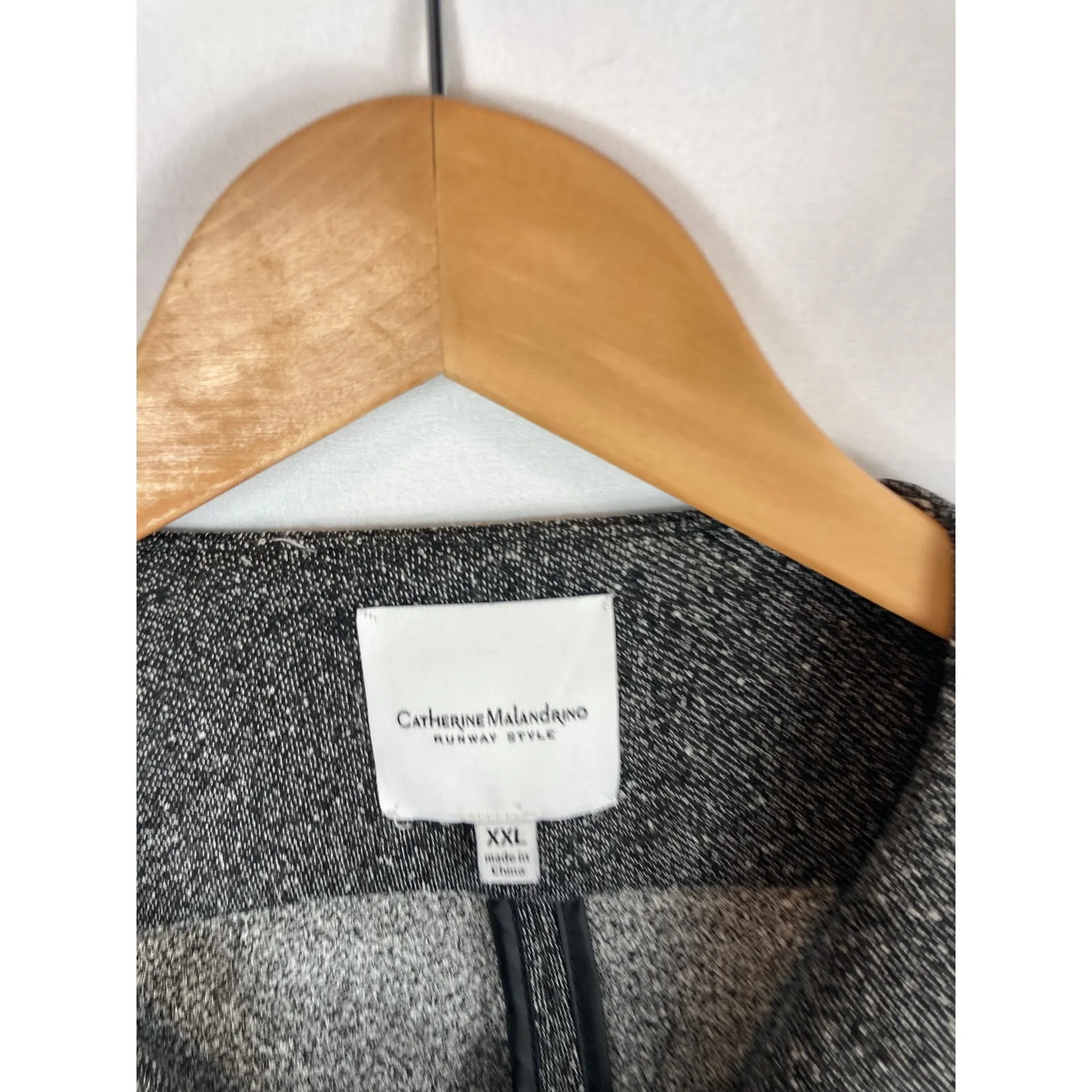 Catherine Malandrino Black Marbled Side Zip Jacket Size XXL - Image 4