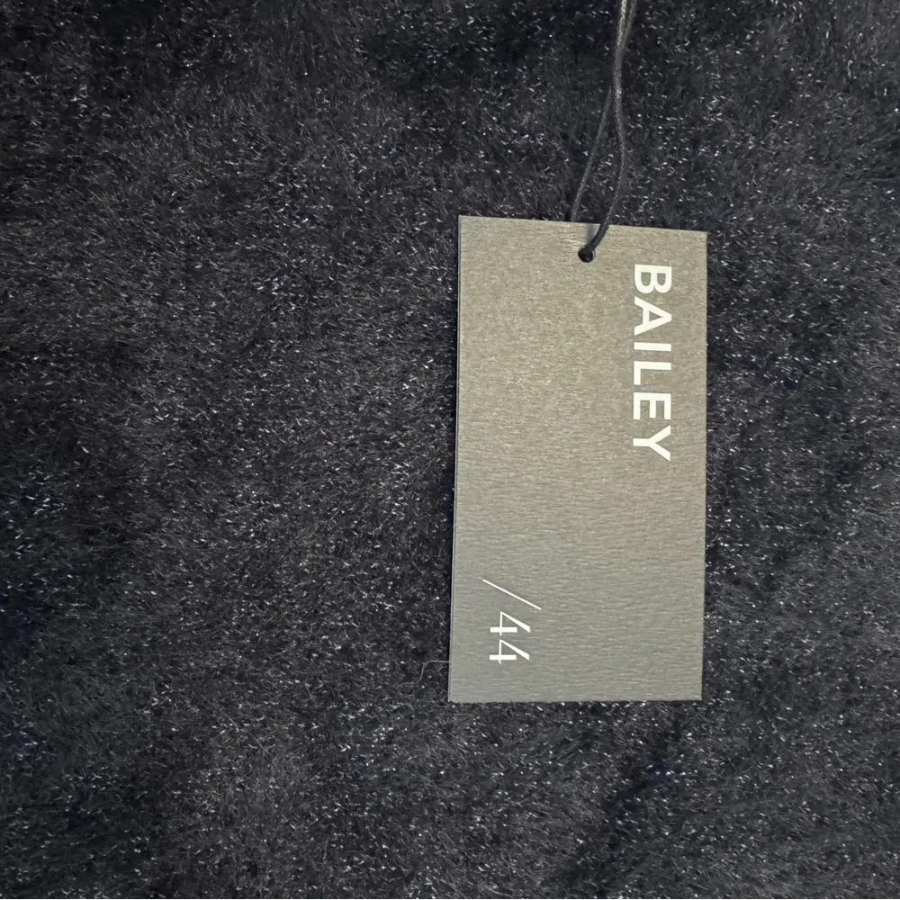 Anthro Bailey 44 Women’s Shiny Black Short Sleeve Sweater Sz M NWT MSRP: $150 - Image 9