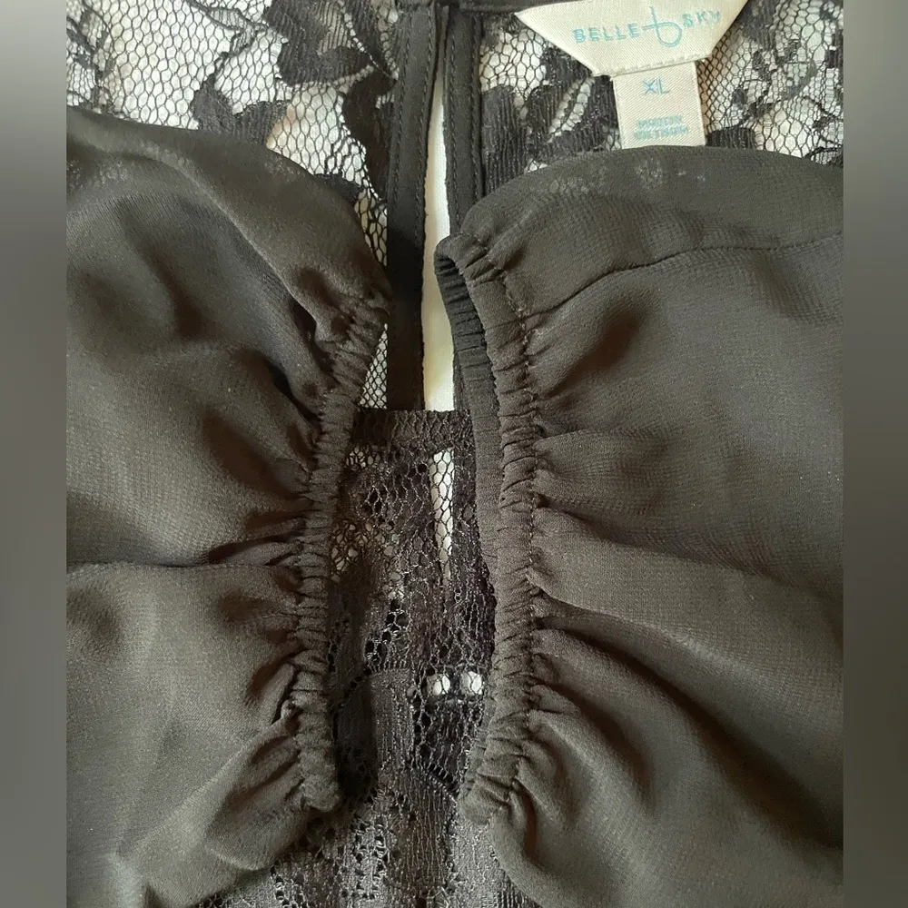 Elegant Black Lace Long Sleeve Cottagecore Women's Top - Image 7