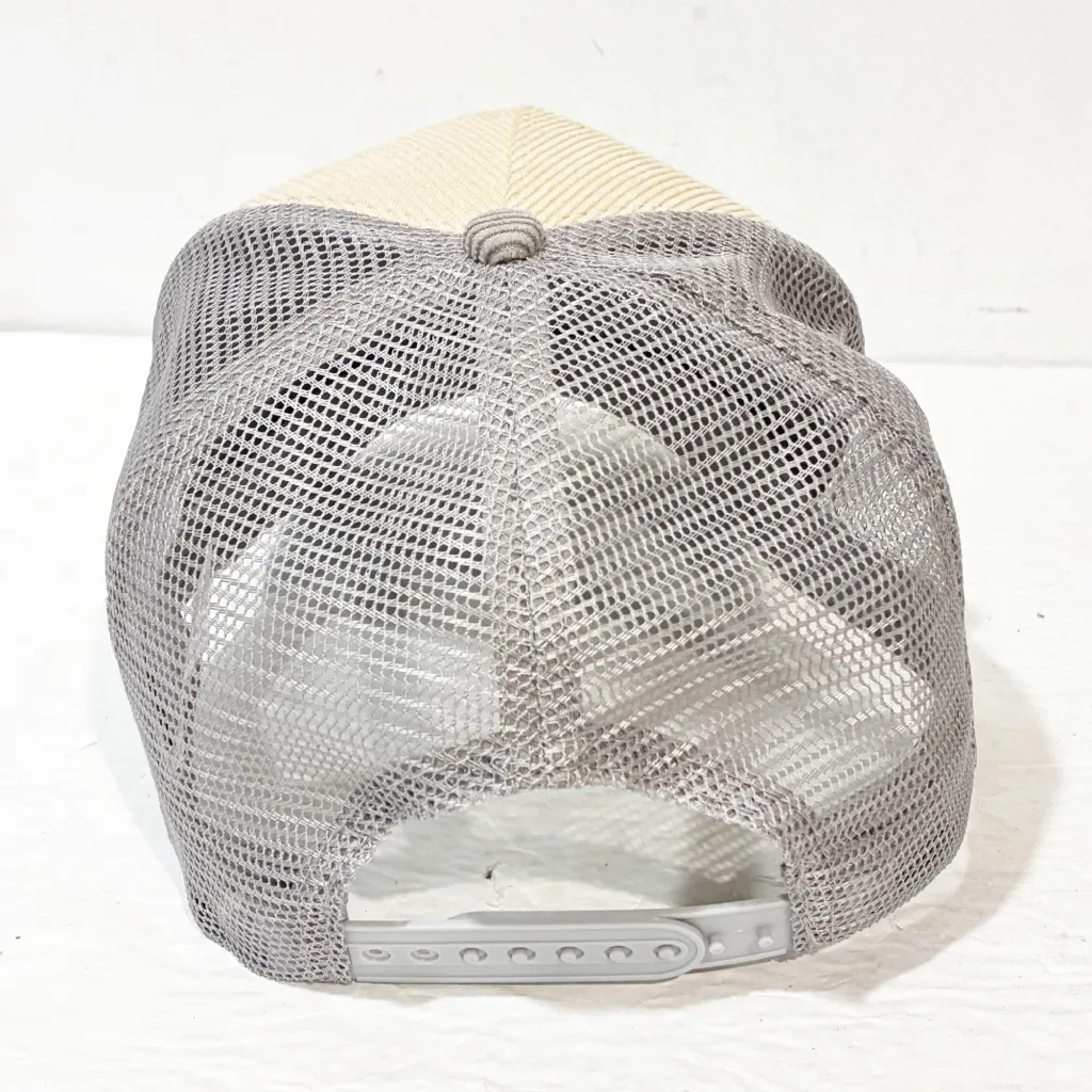 Boys Lie Tan and Gray Mesh Trucker Cap Angel Corduroy Adjustable One Size - Image 3