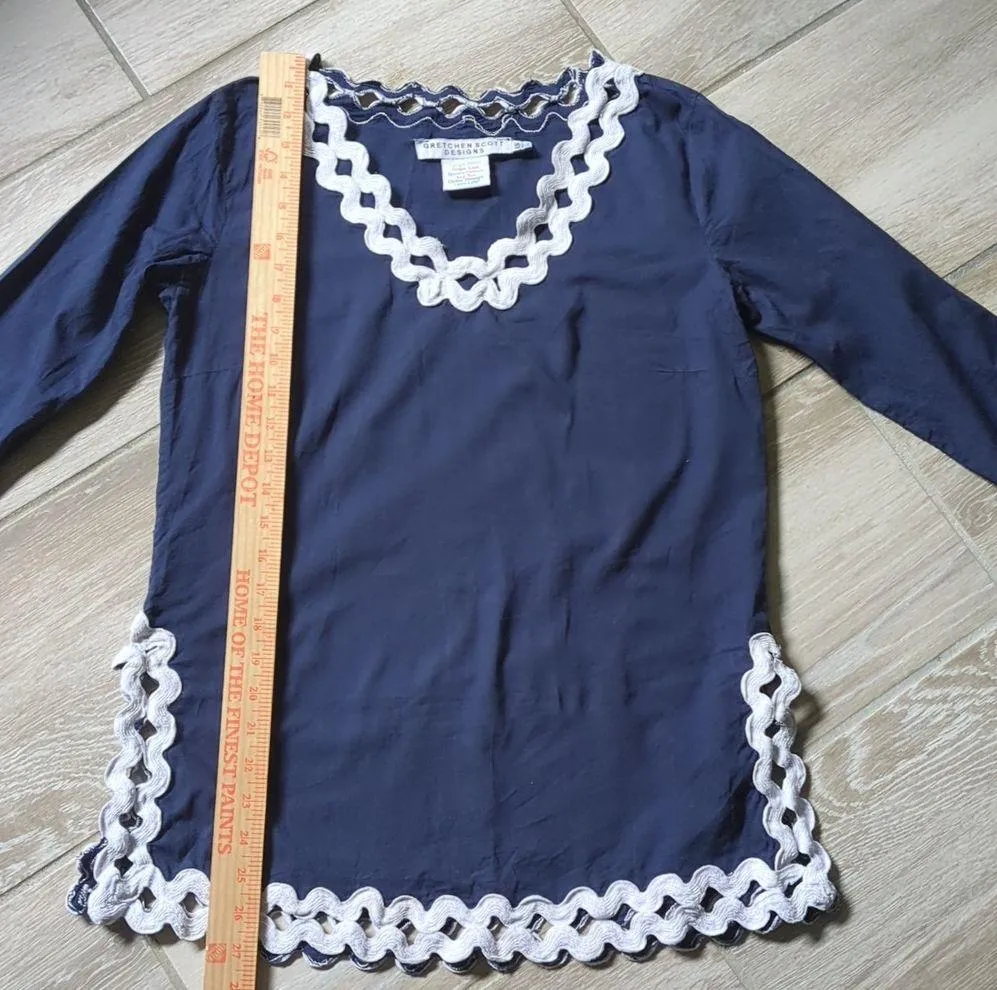 Gretchen Scott Designs 3/4 Sleeve Ric Rac Trim Tunic Shirt - Image 8