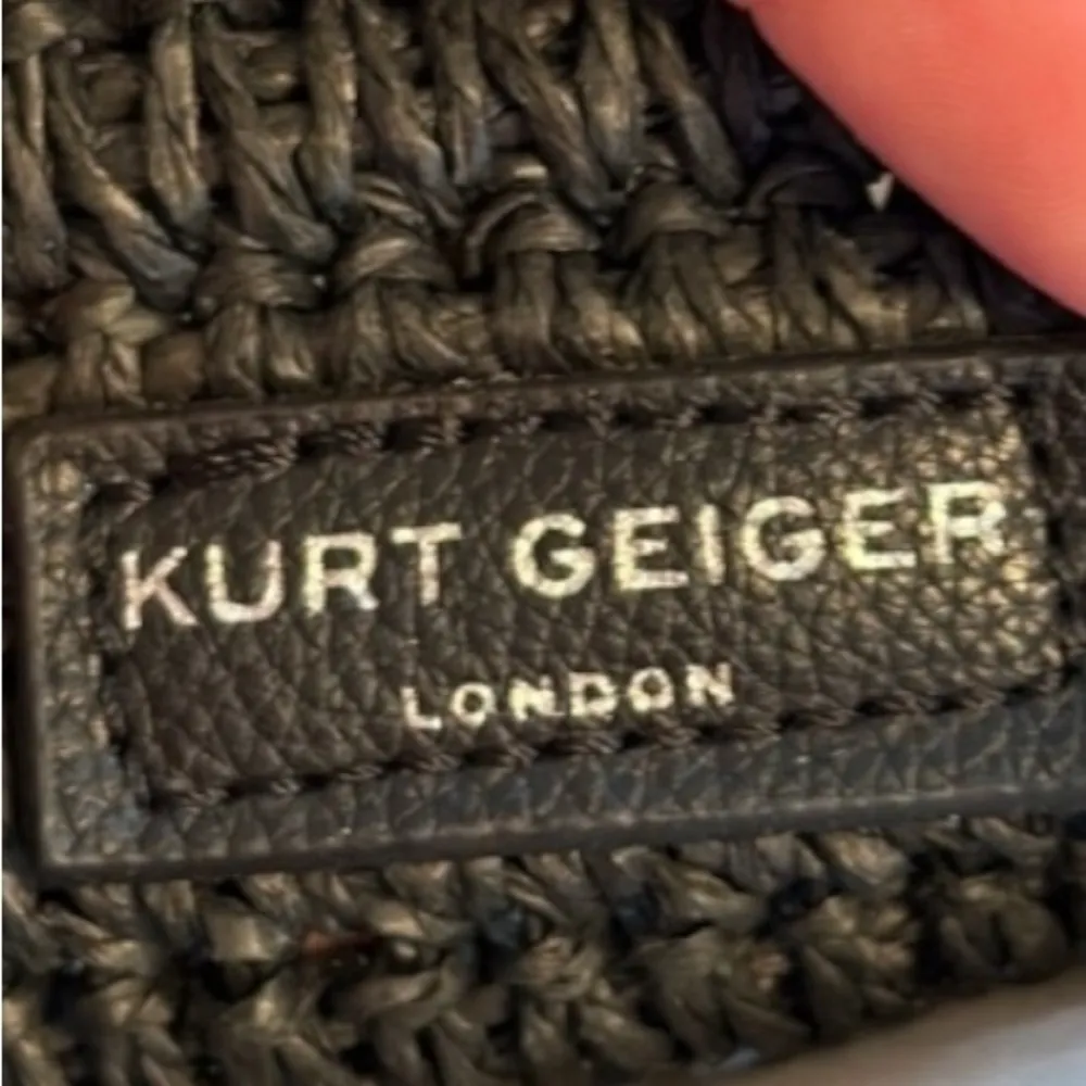 Kurt Geiger Chelsea raffia Tote Bag with matted gun metal strap - Image 11