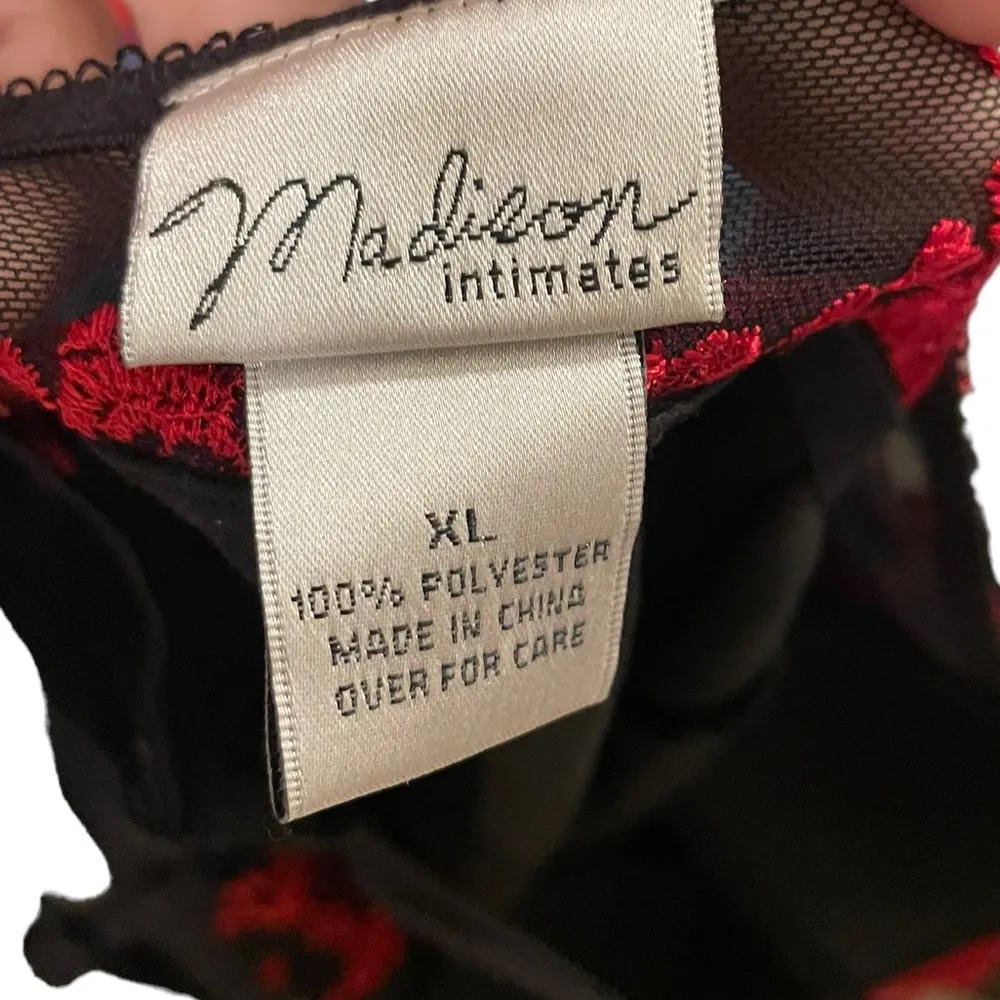 Madison Intimates Victorian Goth Witchy Floral Lace Bustier Lingerie Slip Dress Size XL - Image 8