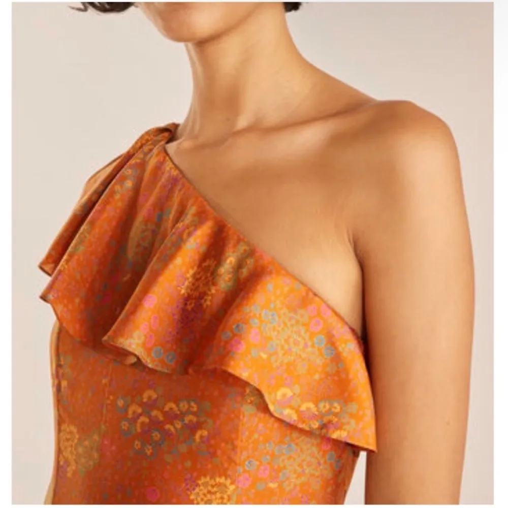 Rebecca Taylor Isabelle One-Shoulder Silk Midi Dress - Image 4