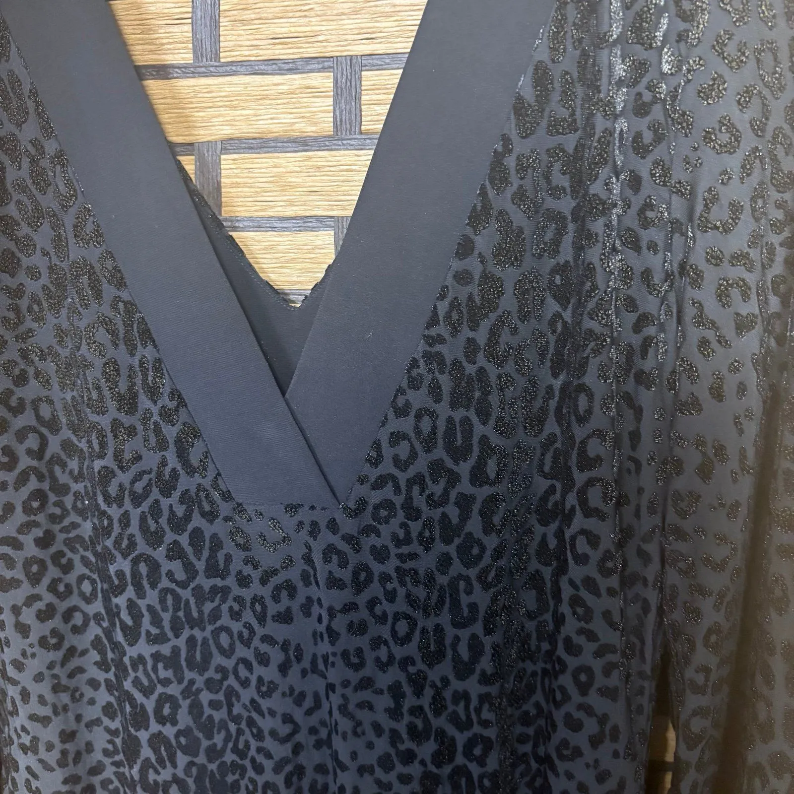 White House Black Market Black Cheetah Print Shift‎ Dress Size Small - Image 5