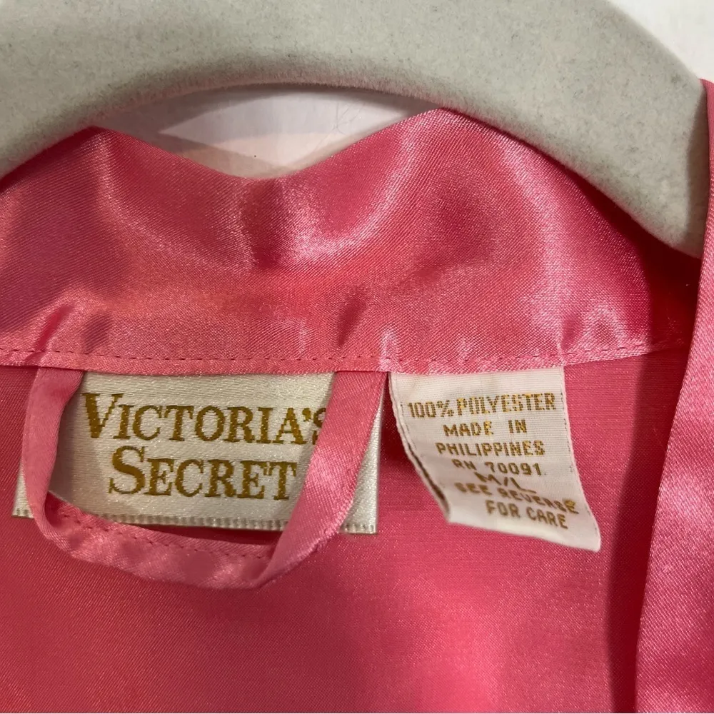 VINTAGE Victoria’s Secret Gold Label Barbiecore Pink Tassel Nightgown Robe - Image 3