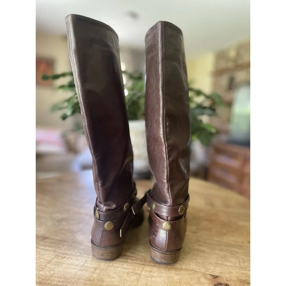 Vintage Joan & David Italian Leather Knee-High Boots – Brown, Size US 6 / EU 36 - Image 4
