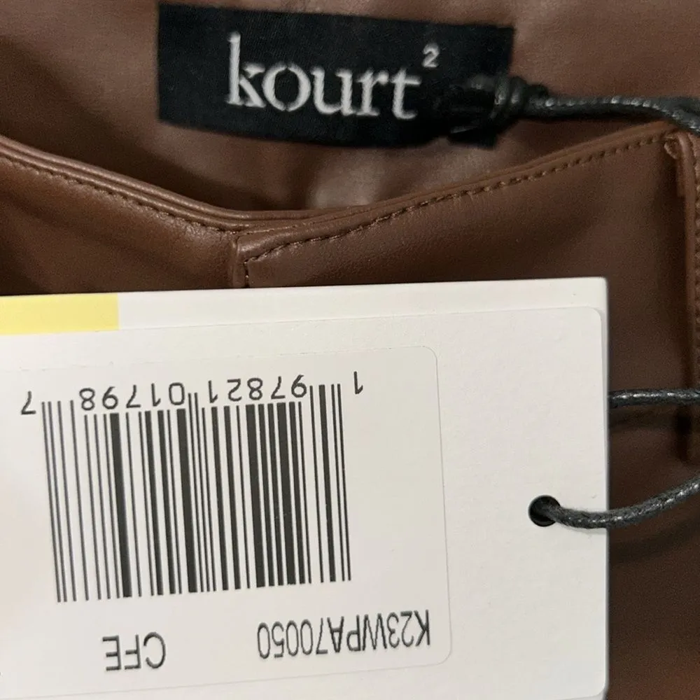 Kourt Tan Vegan Leather Pants(Size 2) Brown - Image 6