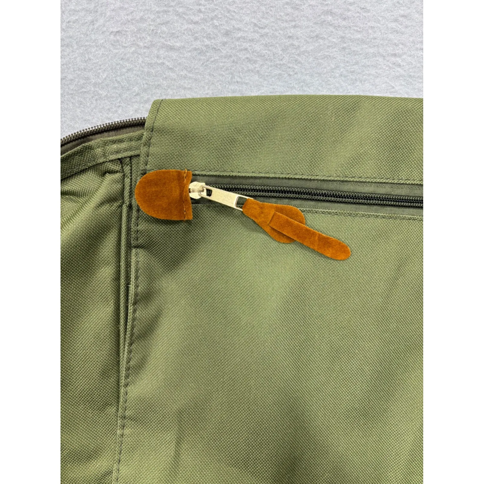 Living Traveling Share Green Canvas Backpack Bag Fold Over Top Zip Pockets - Image 3