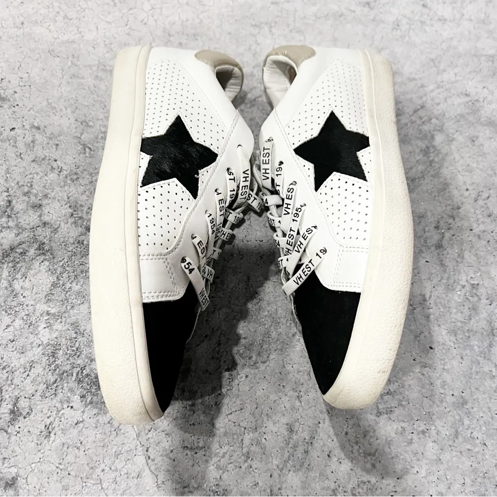 Vintage Havana Gadol Star Perforated Sneakers White Black Size 9 - Image 6