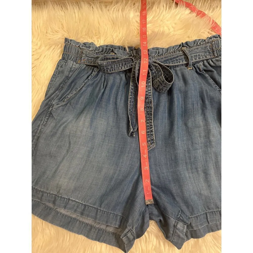 Knox Rose chambray shorts paper bag belted pull on M - Image 7