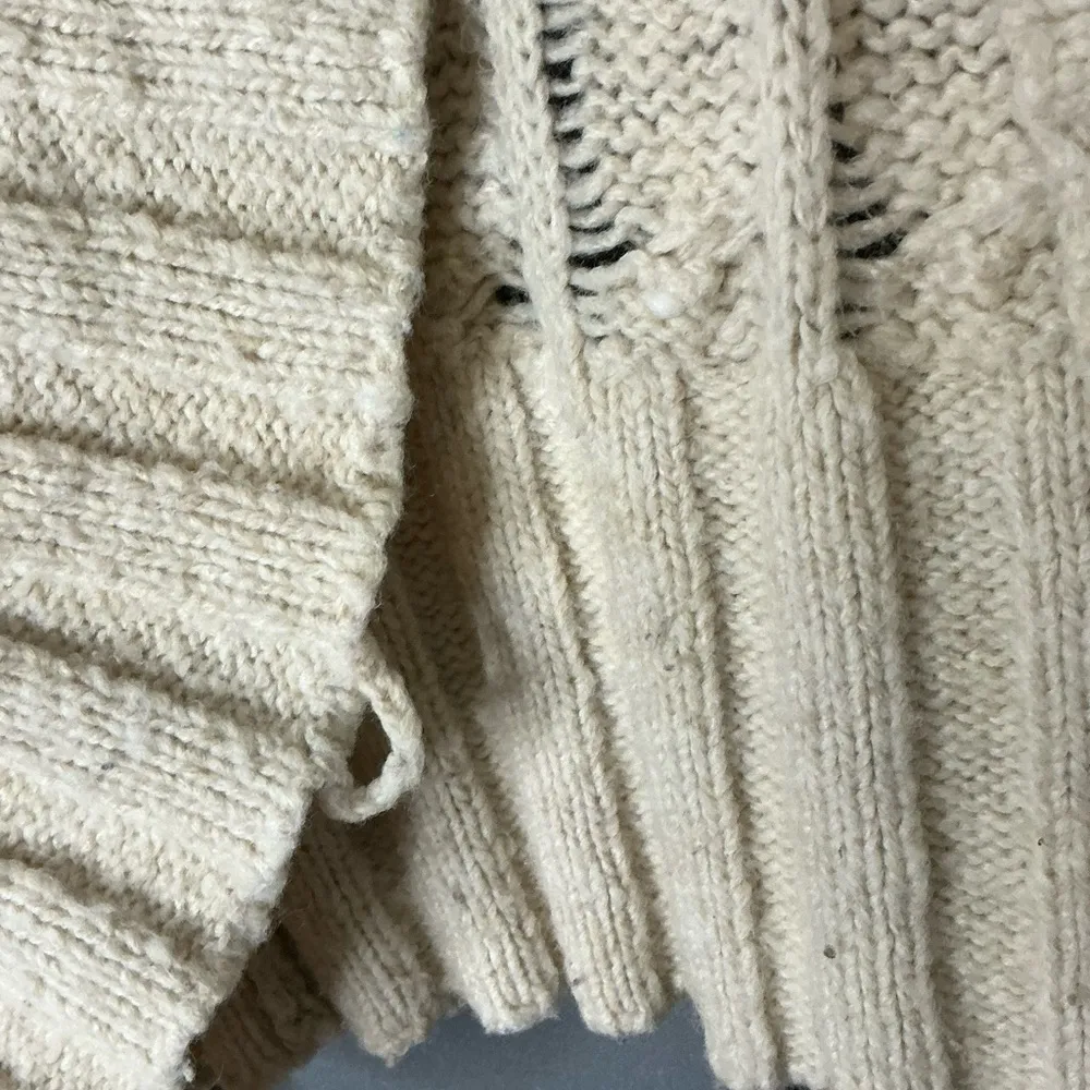 Free People Cream Textured Knit Shrug - Image 3