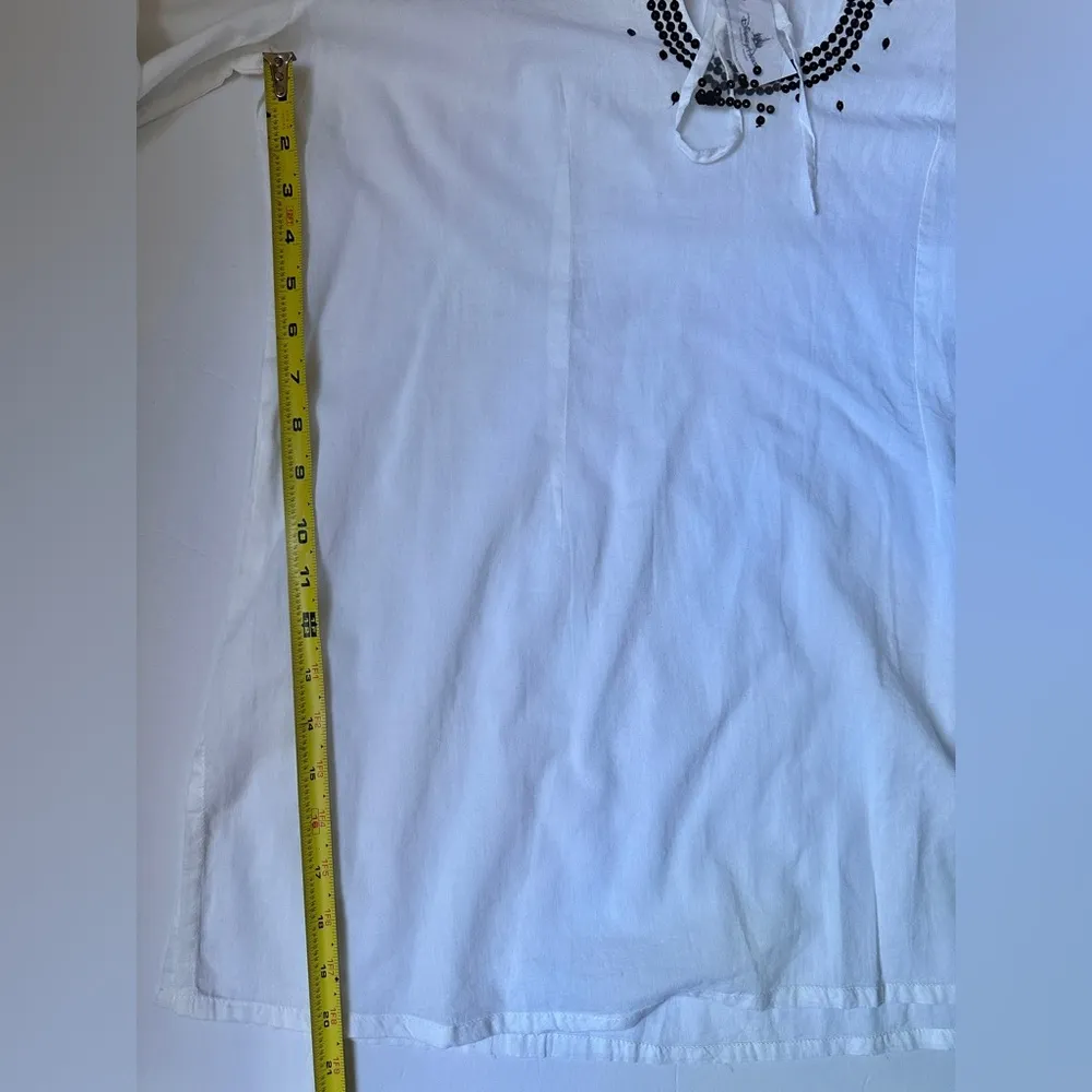 Disney Parks White Embroidered Mickey Mouse Women's Top XL Bell Sleeves - Image 9