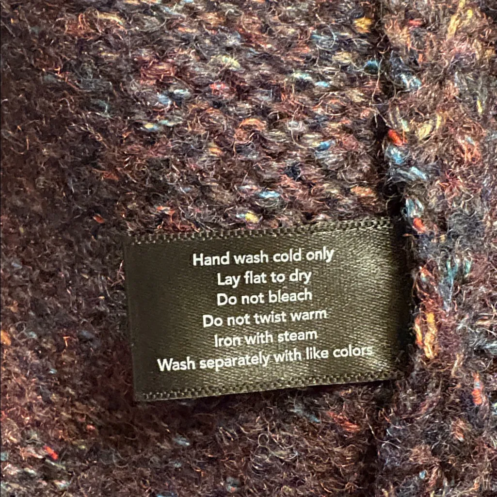 Boston Proper women’s chunky knit pullover sweater purple w/ multicolor flecks S - Image 6