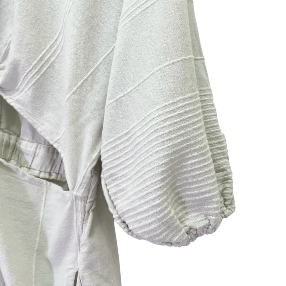 Free People Knotty But Nice Romper Dust Storm Beige Size XL Summer Boho Shorts - Image 7