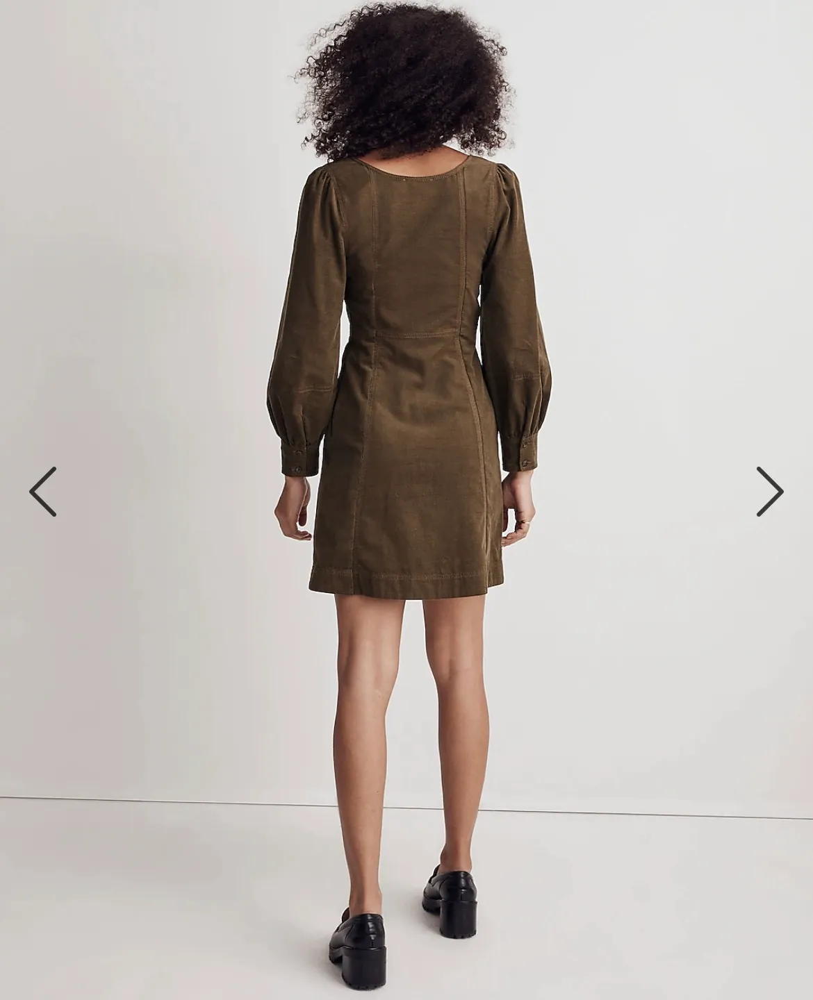 Madewell Olive Green Corduroy Dress - Image 4