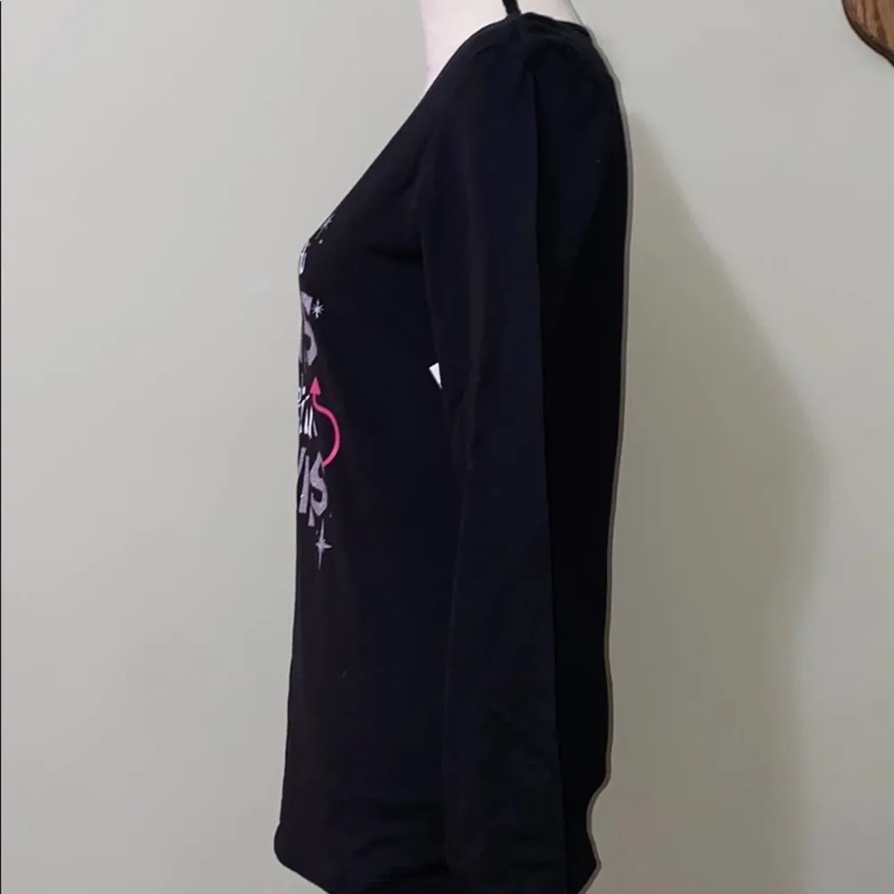 Grandma loves her little devils long sleeve tshirt Black Size 4 - Image 3