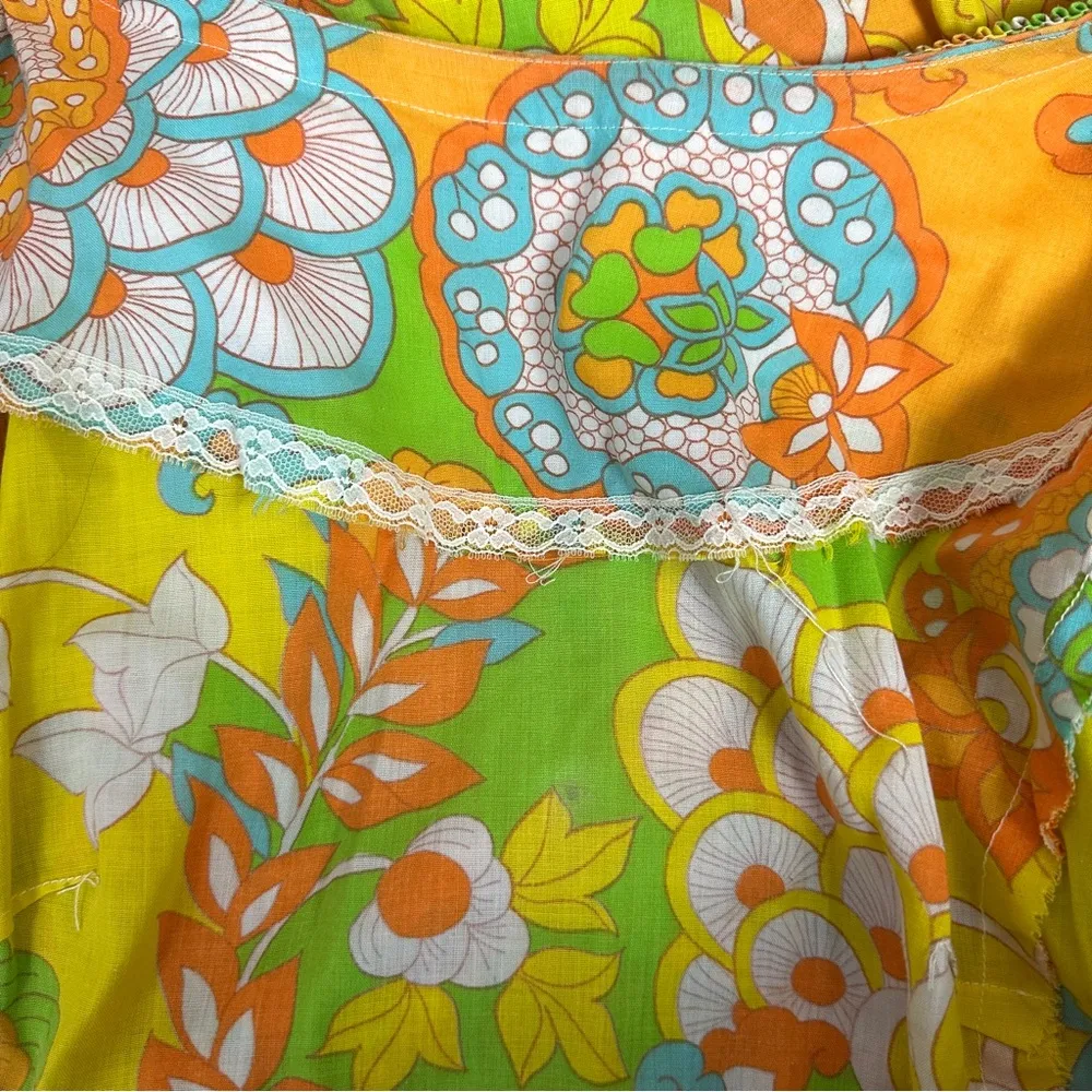 VINTAGE Yellow and Orange Floral Dress Size undefined - Image 7