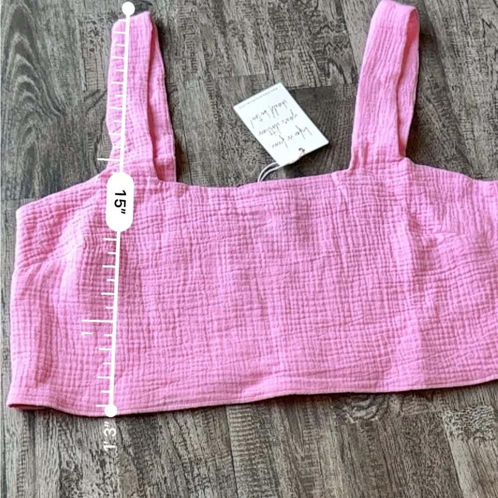 NWT Show Me Your Mumu Tara Crop Top‎ Bubblegum Gauze Women’s Size L - Image 6