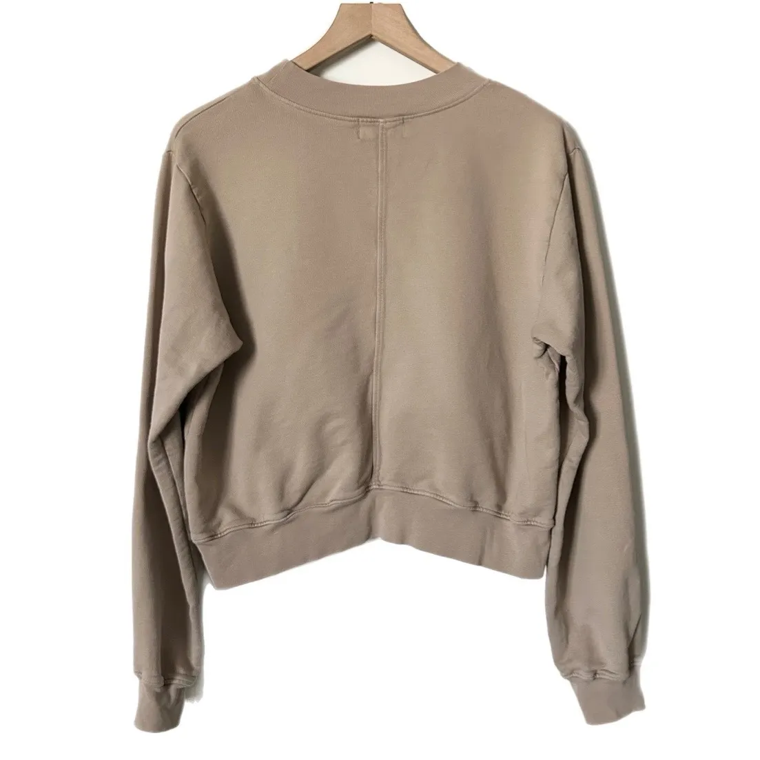 Cotton Citizen Milan Crew Sweatshirt in Tan Slightly Cropped Size Large - Image 3