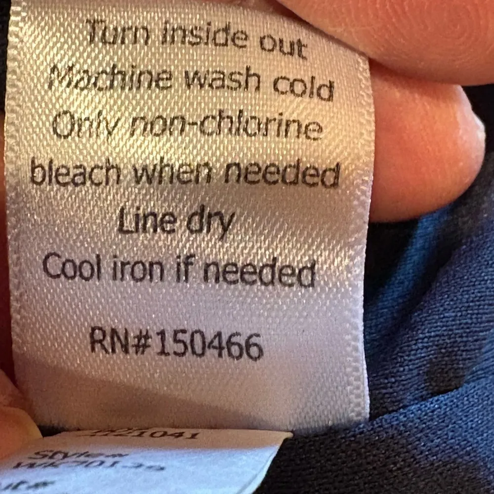 41 Hawthorn navy blue sleeveless dress w/black faux leather trim along the sides - Image 10