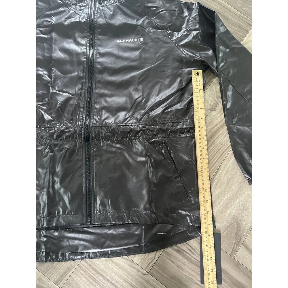 Alphalete  Women’s Infinity Explorer Jacket-Black Rain Windbreaker Jacket Hooded - Image 7